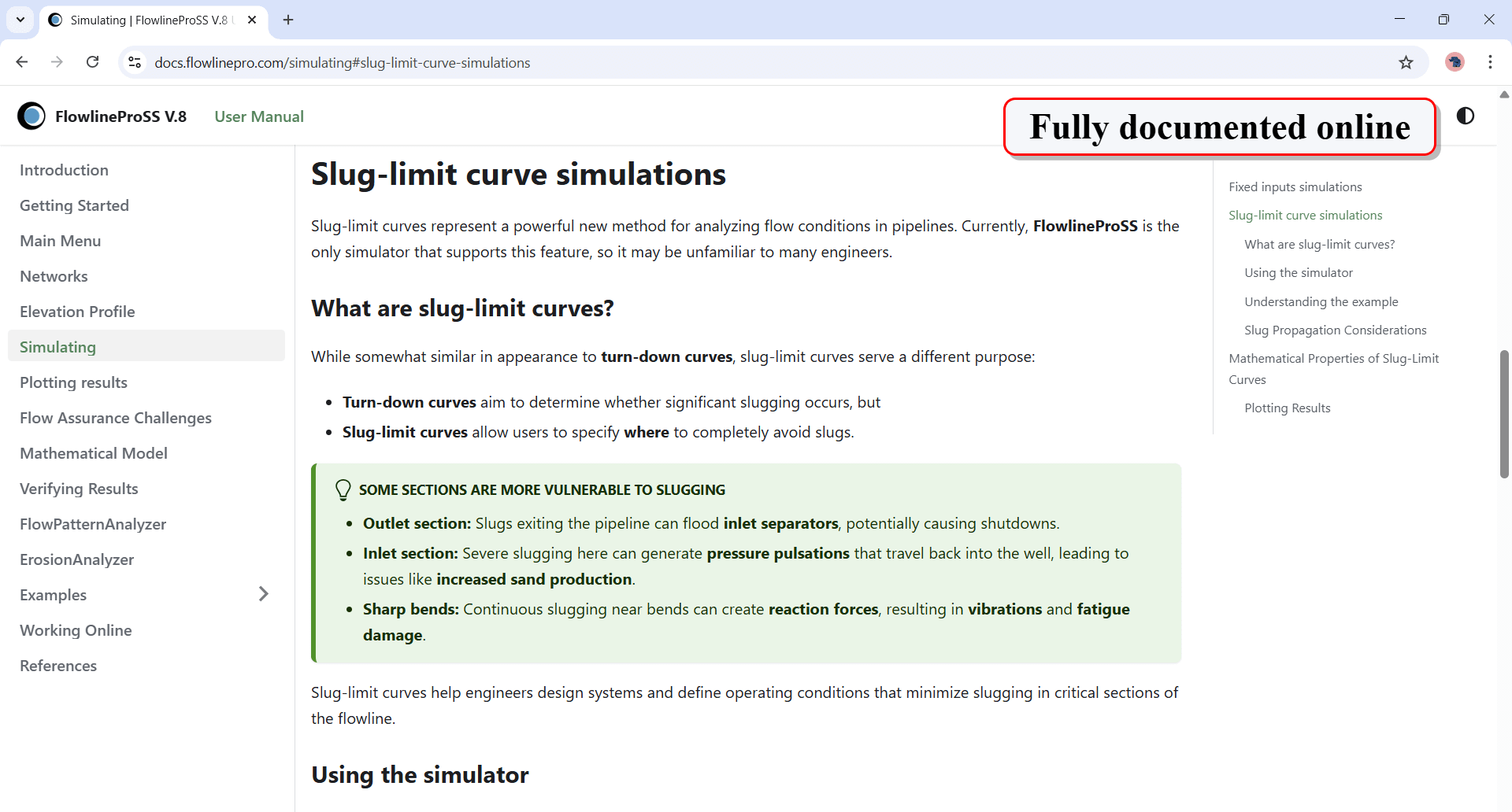 Complete online user manual and documentation for FlowlineProSS